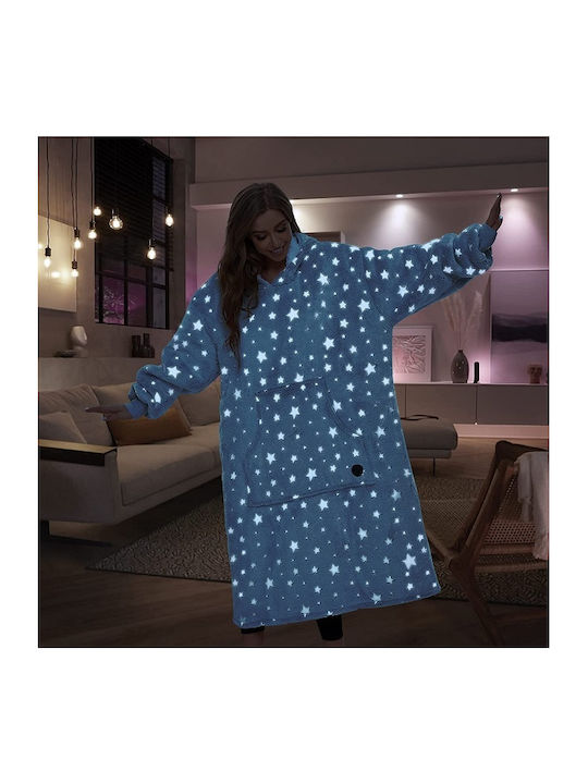 Huggle Plush Pătură Catifea cu Mâneci 70x90cm Starry Night Roz