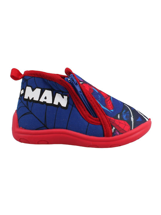 IQ Shoes Kids Slipper Ankle Boot Blue Spiderman