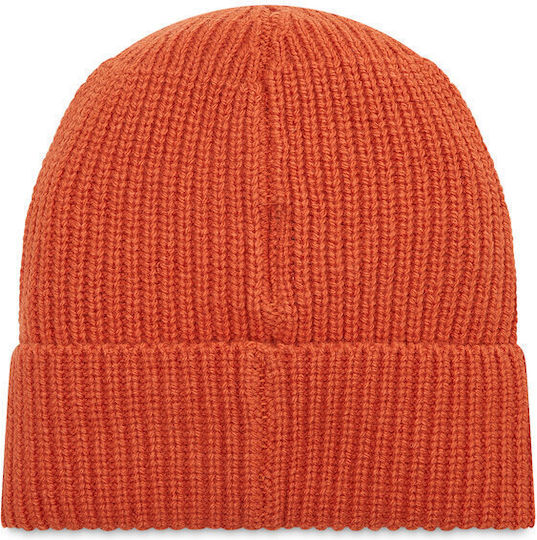Beanie Beanie with Rib Knit in Orange color