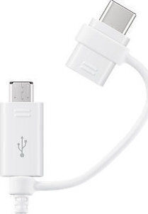 Samsung Regular USB to micro USB / Type-C Cable 3A Λευκό 1.5m (EP-DG930DWEGWW)