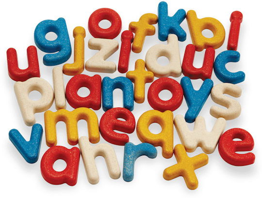 Plan Toys Αλφαβήτα με Πεζά Γράμματα Αγγλικών Εκπαιδευτικό Παιχνίδι Γράμματα & Αριθμοί από Ξύλο για 3+ Ετών
