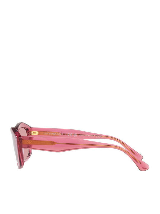 Emporio Armani Women's Sunglasses with Pink Horn-Rimmed Frame and Grey Lenses EA4187 554484