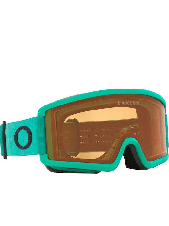Oakley Target Line S Μάσκα Σκι & Snowboard Παιδική Πράσινη με Φακό σε Καφέ Χρώμα