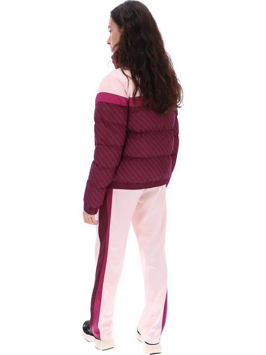 Lottie Puffa Jacket Κοντό Γυναικείο Puffer Μπουφάν για Χειμώνα Wine