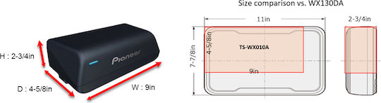 Pioneer Subwoofer Auto 50W RMS cu Carcasă