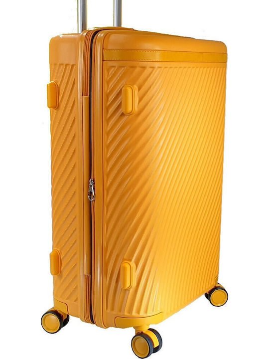 Forecast LSDQ-04 Mittlerer Reisekoffer Hartschalen Gelb mit 4 Räder Höhe 65cm