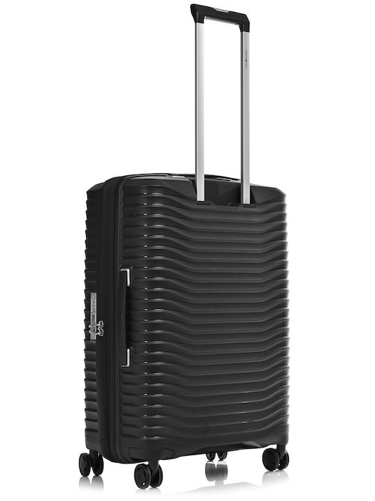 Samsonite Upscape Medium Hard Black Suitcase with 4 Wheels Height 68cm