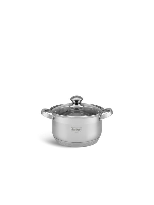 Edenberg Pots Set of Stainless Steel with No Coating Silver 10pcs