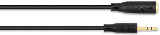 QED QED 3.5mm Jack Cable - 3.5mm Female to 3.5mm Male Black 3m