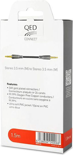 QED Cablu De Sunet Jack 3,5 Mm Male - 3,5 Mm Male Negru 1,5m QE8124