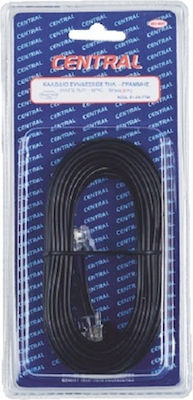 Central Wohnung Telefonkabel RJ11 6P4C 10m Schwarz (01-01-80M)