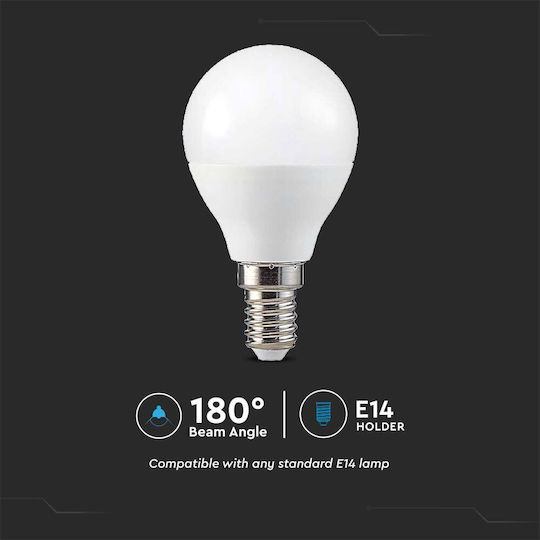 V-TAC Smart Λάμπα LED 4.8W για Ντουί E14 και Σχήμα P45 RGBW 470lm Dimmable