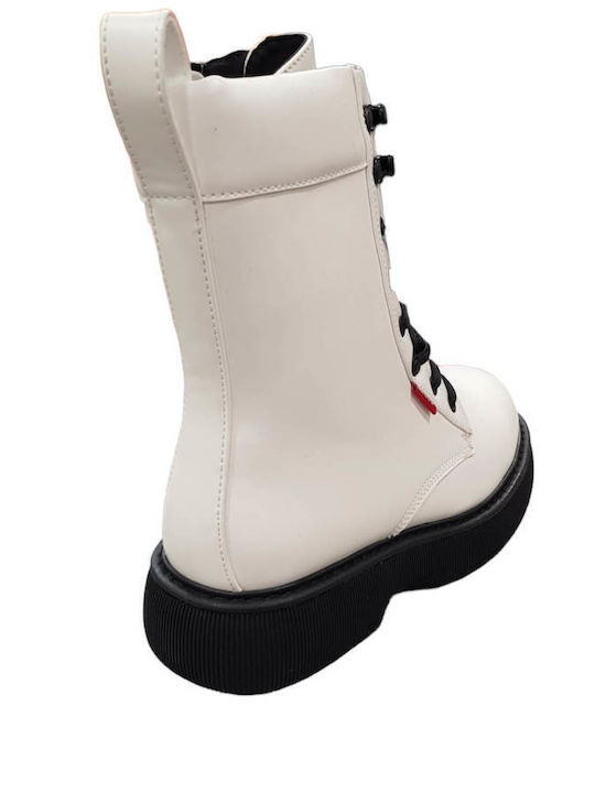 Joss Kinderstiefel mit Schnürsenkeln Weiß