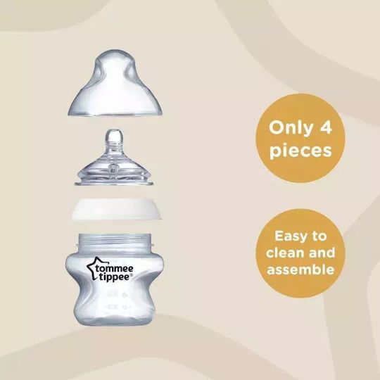 Tommee Tippee Set Plastic Baby Bottles Closer To Nature Anti-Colic with Silicone Teat for 0-6 Months Blue Mint 150ml 9 Pieces