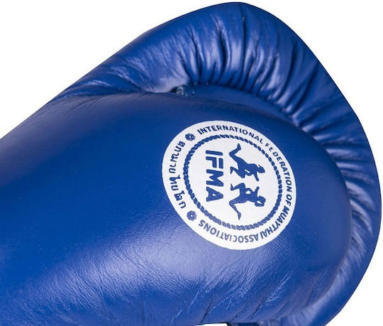 Top Ten IFMA Mad Γάντια Πυγμαχίας Δερμάτινα για Αγώνα Μπλε