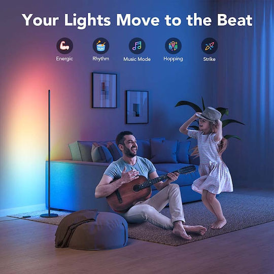 Govee LED Подова Лампа В140xД20см. с RGBW Светлина Черен