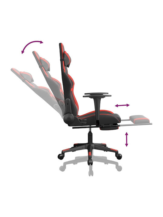 vidaXL 3143677 Gaming Chair with Footrest Black / Red