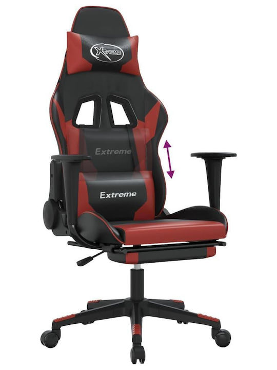 vidaXL 3143706 Геймърски стол с подлакътник Black / Burgundy
