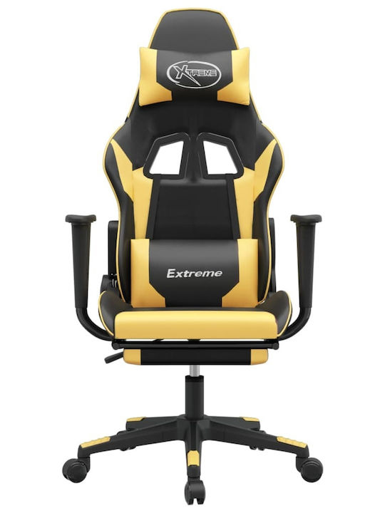 vidaXL 345459 Gaming Chair with Footrest Black / Gold