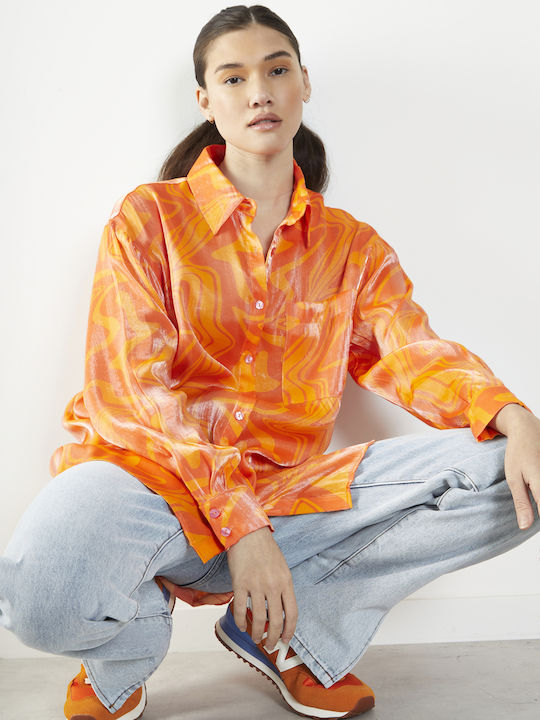 Women's Long Sleeve Shirt Orange