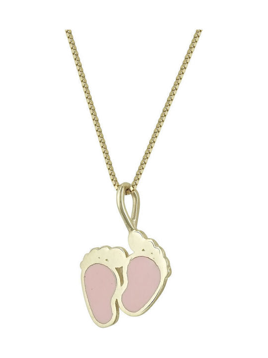 Feet Gold Necklace 9K