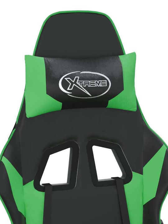 vidaXL 345460 Gaming Chair with Footrest Black / Green