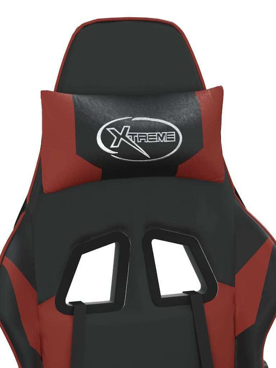 vidaXL 345464 Καρέκλα Gaming Δερματίνης με Υποπόδιο Μαύρο / Μπορντό