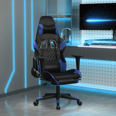 vidaXL 345522 Gaming Chair with Footrest Black / Blue