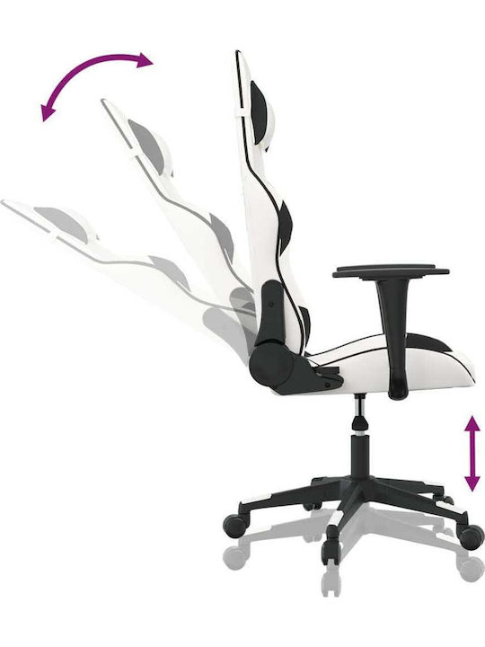 vidaXL 345520 Геймърски стол Бяло/черно