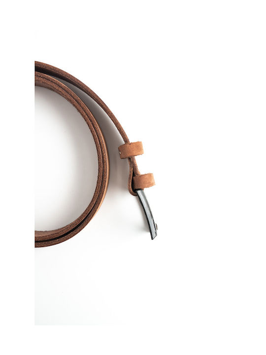 Handmade Leather Belt 3cm Coffee Nubuck