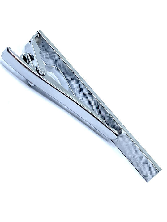 Clips de cravată argintii de 6 cm