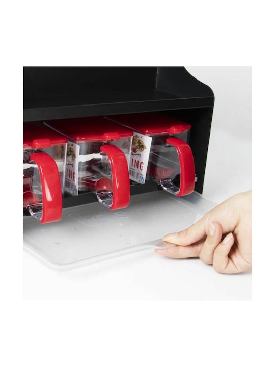 Plastic Tabletop Spice Rack Organizer Black