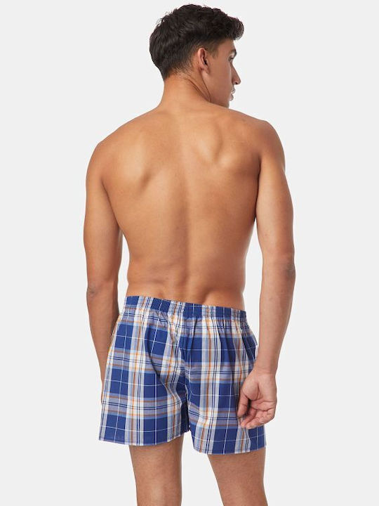 Men's Boxers Navy / Blue Orange Checkered 2Pack