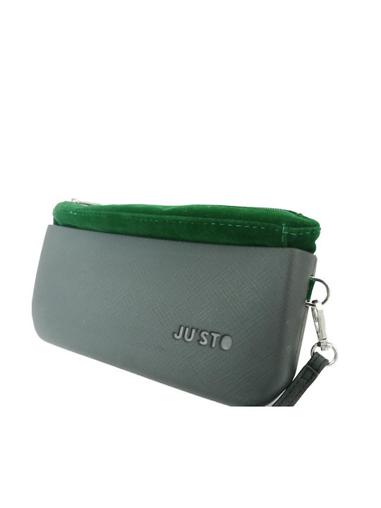 Ju'sto J-Posh 24 x 14 x 3 cm Damen Umschlagtasche Charcoal / Green