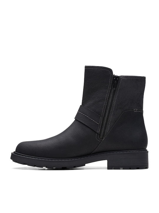 Opal Rose Leder Stiefeletten Damen Schwarz