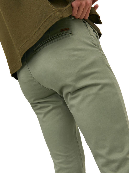 MARCO Trousers Chino Elastic in Slim Fit Deep Lichen Green