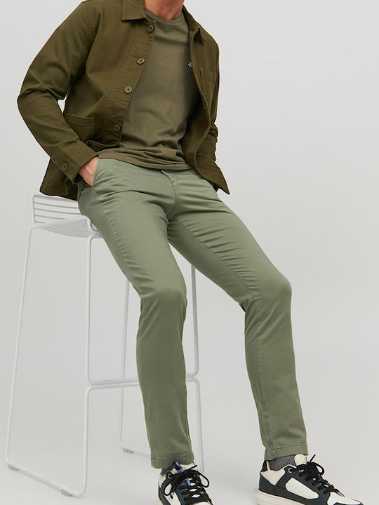 MARCO Trousers Chino Elastic in Slim Fit Deep Lichen Green