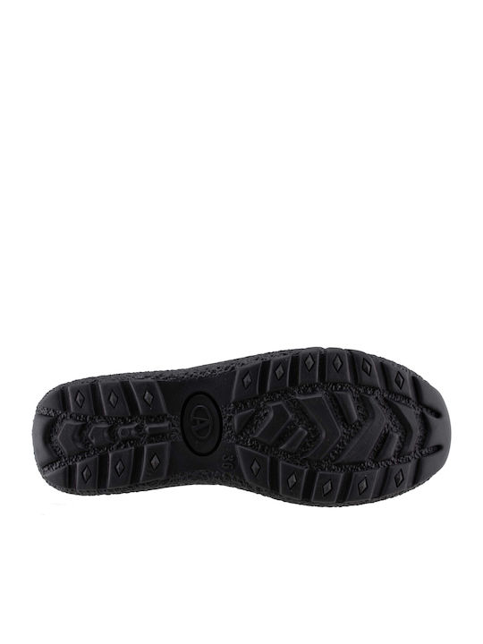 Synthetic Leather Snow Boots with Zipper & Fur Antarctica Black