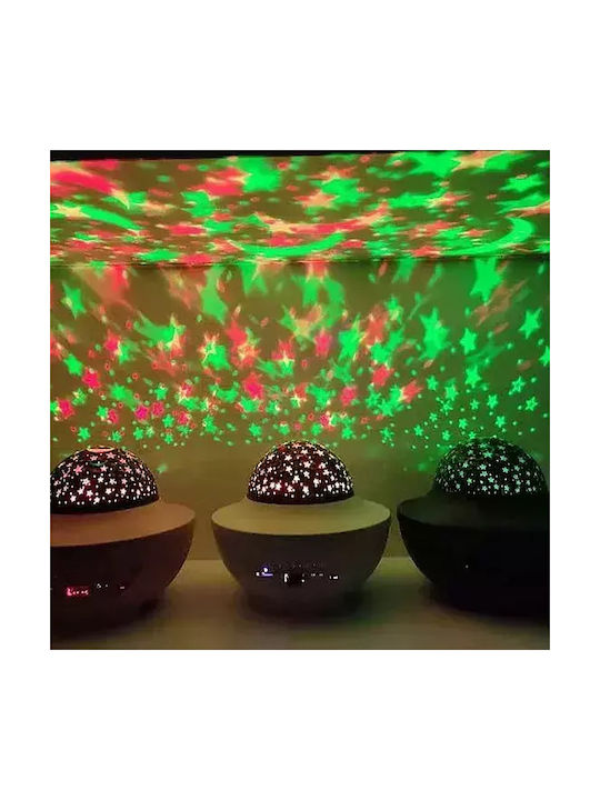 Led Περιστρεφόμενο Παιδικό Φωτιστικό Projector Astral με Προβολή Σχεδίων με Εναλλαγές Χρωματισμών Μαύρο