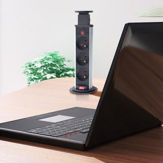 Design Light Τριπλή Χωνευτή Πρίζα Ρεύματος με 2 Θύρες USB Λευκή