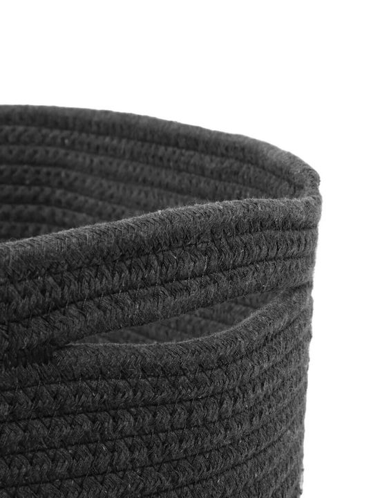 Sidirela Ethnic Decorative Basket Fabric with Handles Gray 35x40cm