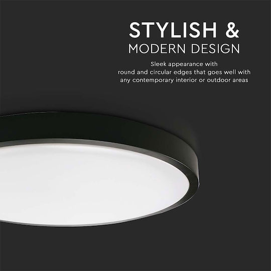 V-TAC Кръгла На открито LED Панел 18W с Неутрално бяло Светлина 4000К 22.5см.