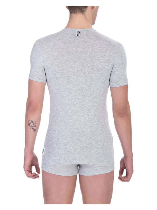 Bikkembergs Men's Undershirt Short-sleeved in Gray Color