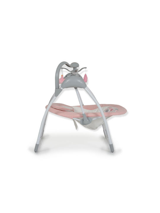 Cangaroo Electric Baby Relax Swing 2 in 1 Jessica with Music and Vibration Pink for Child up to 9kg