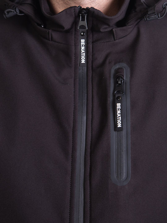 Χειμωνιάτικο Μπουφάν Softshell Αδιάβροχο και Αντιανεμικό Μαύρο