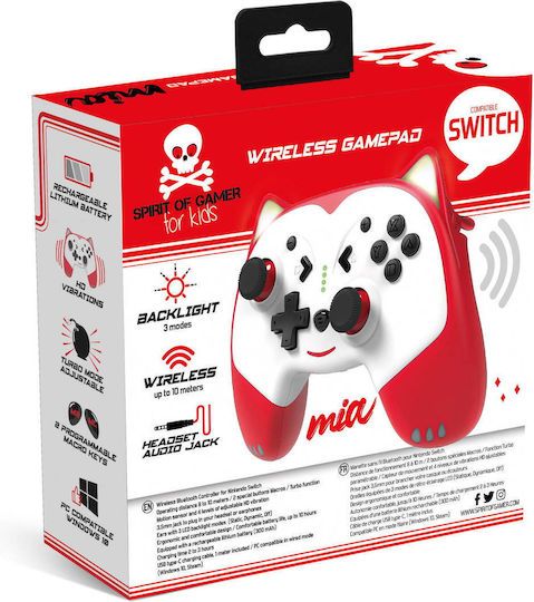 Spirit of Gamer MIA Ασύρματο Gamepad για Switch Κόκκινο