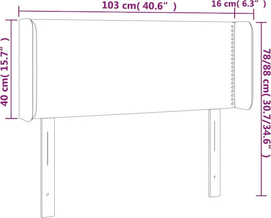 vidaXL Fabric Bed Headboard Dark Gray 103x88cm