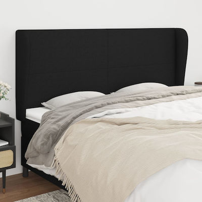 vidaXL Bed Headboard made of Fabric in Black Color 203x23x118cm