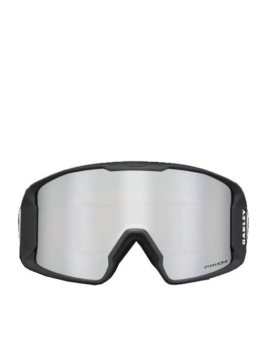 Oakley Line Miner Mască de Schi și Snowboard pentru Adulți, Neagră, cu Lentilă Oglindă Gri