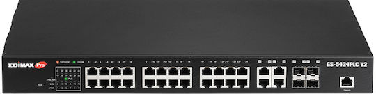 Edimax GS-5424PLC V2 Unmanaged L2 PoE+ Switch with 24 Gigabit (1Gbps) Ethernet Ports and 4 SFP Ports